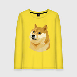 Лонгслив хлопковый женский Doge, цвет: желтый