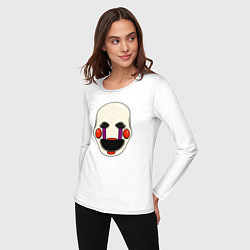 Лонгслив хлопковый женский Puppet FNAF Марионетка, цвет: белый — фото 2
