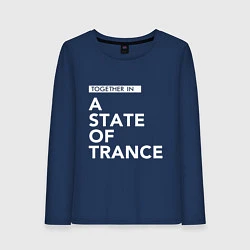 Лонгслив хлопковый женский Together in A State of Trance, цвет: тёмно-синий