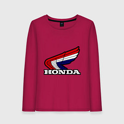 Лонгслив хлопковый женский Honda, цвет: маджента