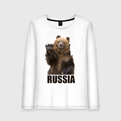 Лонгслив хлопковый женский Russia: Poly Bear, цвет: белый