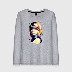 Лонгслив хлопковый женский Taylor Swift Art, цвет: меланж