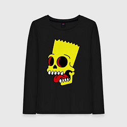 Лонгслив хлопковый женский Bart Skull, цвет: черный