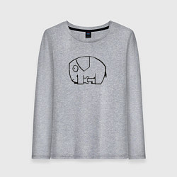 Лонгслив хлопковый женский Самодостаточный слоник, цвет: меланж