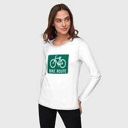 Лонгслив хлопковый женский Дорога для велосипедистов, цвет: белый — фото 2