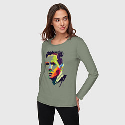 Лонгслив хлопковый женский Lionel Messi: fun-art, цвет: авокадо — фото 2