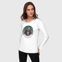 Лонгслив хлопковый женский Космонавт 6.6, цвет: белый — фото 2