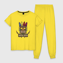 Пижама хлопковая женская Aku-Aku (Crash Bandicoot), цвет: желтый