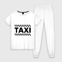 Пижама хлопковая женская Taxi, цвет: белый