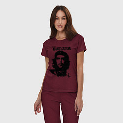 Пижама хлопковая женская Che Guevara, цвет: меланж-бордовый — фото 2