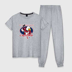 Пижама хлопковая женская Washington Capitals Hockey, цвет: меланж