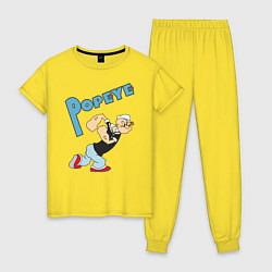 Пижама хлопковая женская Popeye, цвет: желтый
