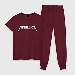 Пижама хлопковая женская Metallica, цвет: меланж-бордовый