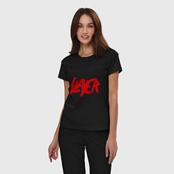 Пижама хлопковая женская Slayer, цвет: черный — фото 2
