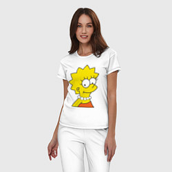 Пижама хлопковая женская Lisa Simpson, цвет: белый — фото 2