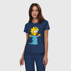 Пижама хлопковая женская Maggie Simpson, цвет: тёмно-синий — фото 2