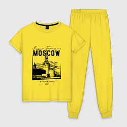Пижама хлопковая женская Moscow Kremlin 1147, цвет: желтый