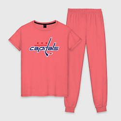 Пижама хлопковая женская Washington Capitals, цвет: коралловый