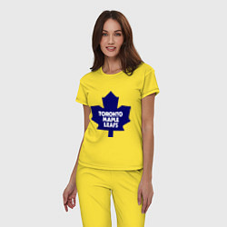 Пижама хлопковая женская Toronto Maple Leafs, цвет: желтый — фото 2