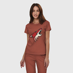 Пижама хлопковая женская Phoenix Coyotes, цвет: кирпичный — фото 2