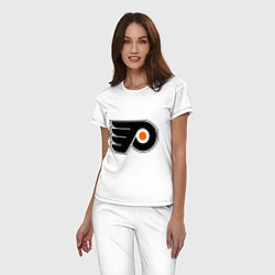 Пижама хлопковая женская Philadelphia Flyers, цвет: белый — фото 2