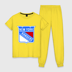 Пижама хлопковая женская New York Rangers, цвет: желтый