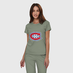 Пижама хлопковая женская Montreal Canadiens, цвет: авокадо — фото 2