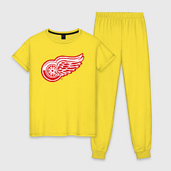 Пижама хлопковая женская Detroit Red Wings, цвет: желтый