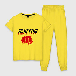 Пижама хлопковая женская Fight Club, цвет: желтый