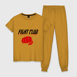 Пижама хлопковая женская Fight Club, цвет: горчичный