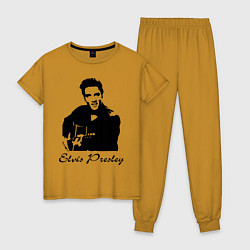 Пижама хлопковая женская Elvis Presley, цвет: горчичный