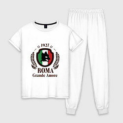 Пижама хлопковая женская AS Roma: Grande Amore, цвет: белый