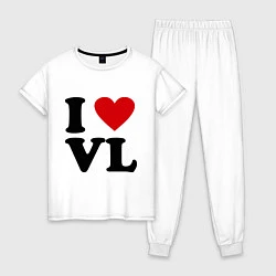 Пижама хлопковая женская I love VL, цвет: белый