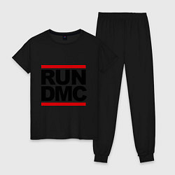 Пижама хлопковая женская Run DMC, цвет: черный