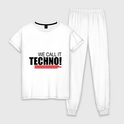 Пижама хлопковая женская We call it Techno, цвет: белый