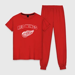 Пижама хлопковая женская Detroit Red Wings, цвет: красный