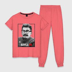 Пижама хлопковая женская Stalin: Style in, цвет: коралловый