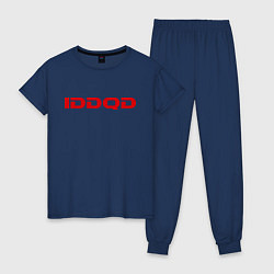 Пижама хлопковая женская IDDQD Doom, цвет: тёмно-синий