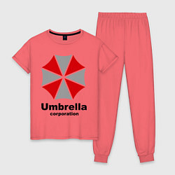 Пижама хлопковая женская Umbrella corporation, цвет: коралловый