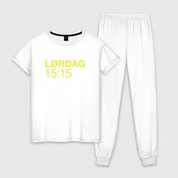 Пижама хлопковая женская Lordag 15:15, цвет: белый