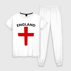Пижама хлопковая женская England Shield, цвет: белый