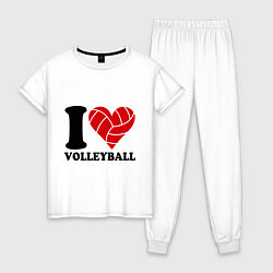 Женская пижама I love volleyball - Я люблю волейбол