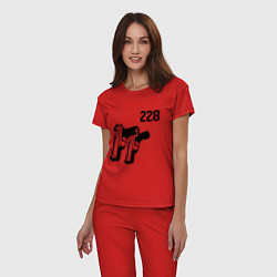 Пижама хлопковая женская 228, цвет: красный — фото 2