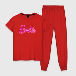 Пижама хлопковая женская Барби 3, цвет: красный