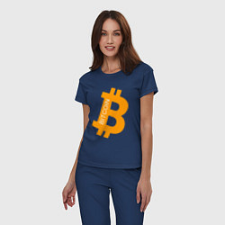 Пижама хлопковая женская Bitcoin Boss, цвет: тёмно-синий — фото 2