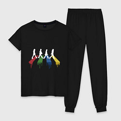 Пижама хлопковая женская Beatles Color, цвет: черный