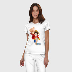 Пижама хлопковая женская Ван-Пис, цвет: белый — фото 2