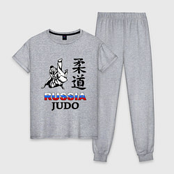 Пижама хлопковая женская Russia Judo, цвет: меланж
