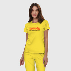 Пижама хлопковая женская Powerlifting its deadlift, squat, bench press, цвет: желтый — фото 2