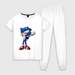 Пижама хлопковая женская Sonic dab, цвет: белый